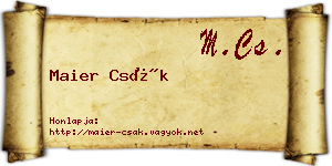 Maier Csák névjegykártya